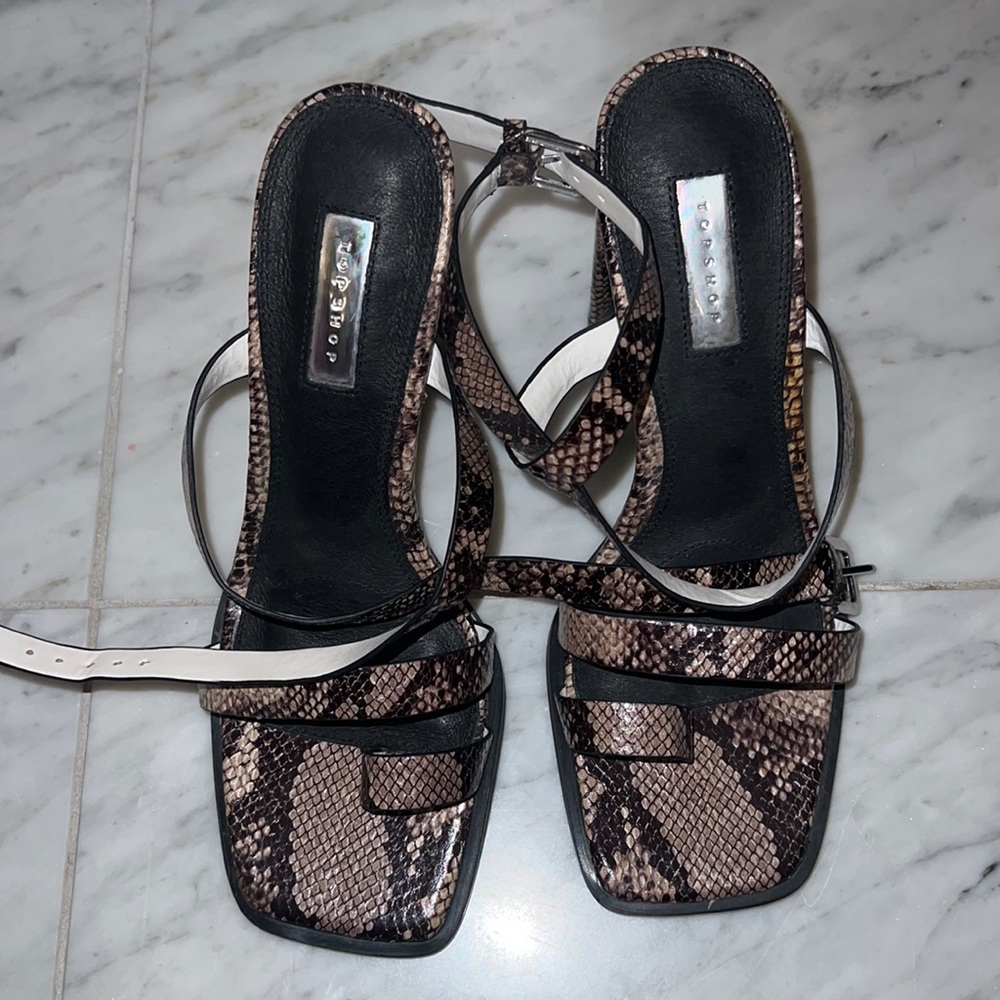 ARE YOU AM I Snakeskin Heels - Black and Brown